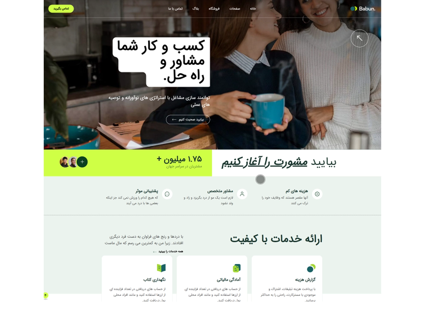 سایت آماده مشاوره مالی و بازرگانی به همراه هاست لینوکس و دامنه ir